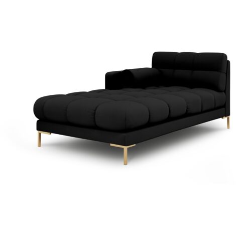 Méridienne gauche en tissu structurel noir