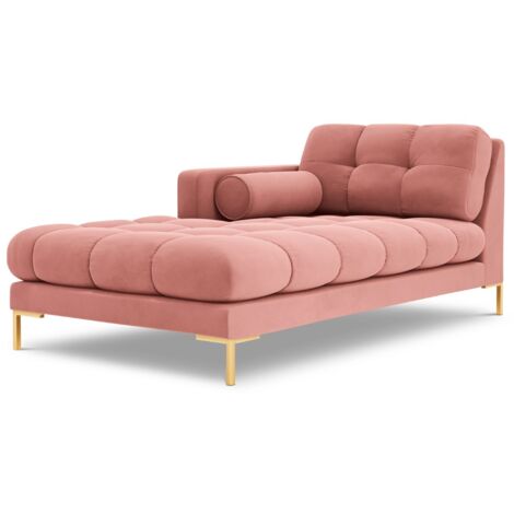 Méridienne gauche en velours rose