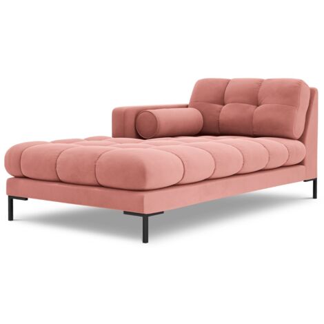 Méridienne gauche en velours rose