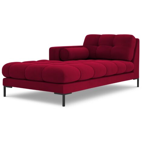 Méridienne gauche en velours rouge