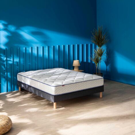 Merinos – Matelas ressorts ensachés 90x190 – Épaisseur 22 cm – Soutien ferme, accueil moelleux – Face hiver en mousse mémoire