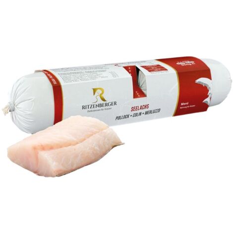 Merluzzo con pollo e zucca  doppi panini (2x175g)  cibo umido per gatti  apparato digerente sensibile  Ritzenberger