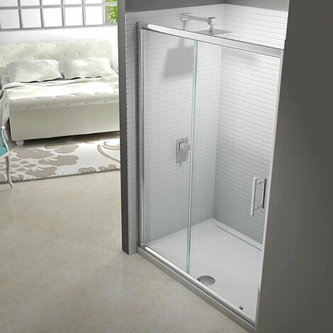 main image of "Merlyn 6 Series Sliding Shower Door with Tray 1200mm Wide - Clear Glass"