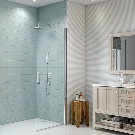 main image of "Merlyn 8 Series Frameless Pivot Shower Door 800mm with 800mm x 800mm Tray - 8mm Glass"