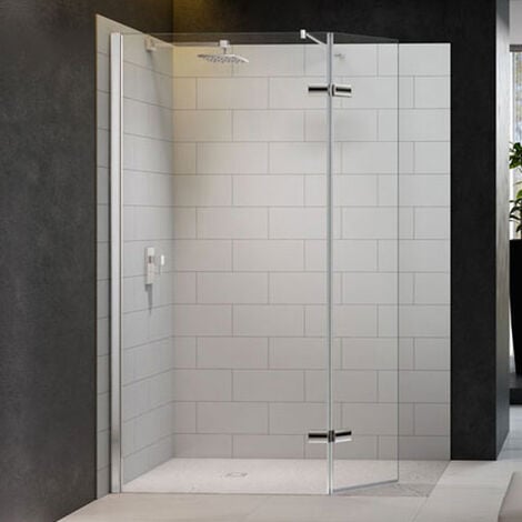 main image of "Merlyn 8 Series Hinged Wet Room Glass Panel with 1200mm x 900mm Tray - 1050mm Wide"