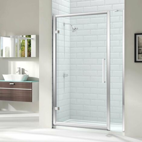 main image of "Merlyn 8 Series Inline Hinged Shower Door 700mm Wide With 20mm Extension - 8mm Glass"