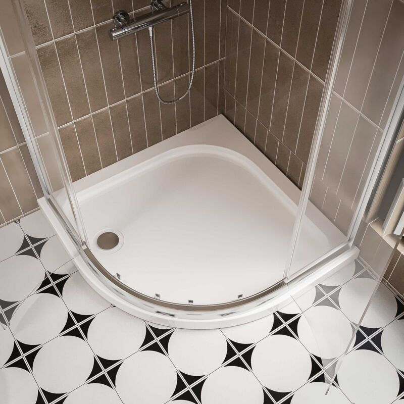 MStone Quadrant Shower Tray with Waste 800mm x 800mm - Stone Resin - Merlyn
