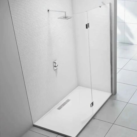 Merlyn Series 8 900mm Showerwall & 300mm Hinged Curved Flipper Panel