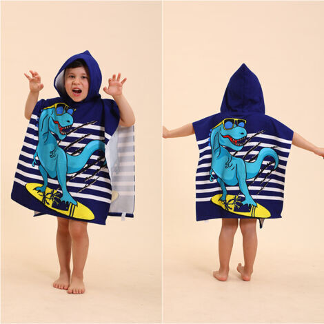 (Mermaid) Children's Bath Towel, Children's Beach Towel with Cute Patterns, Children's Bath Poncho Cape for Girls and Boys, and Children's Bathrobe