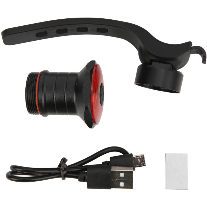 MEROCA WR15 Feu Arrière Intelligent pour Vélo, USB Rechargeable, Détection de Freinage, Lumière d'Avertissement (Monture Tige de Selle, Noir,