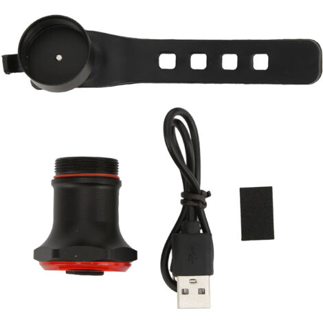 MEROCA WR25 Intelligentes Rücklicht für Fahrräder, Bremssensor, USB-aufladbar, Warnlicht, Sattelstützenmontage, hohe Helligkeit (100 lm), Schwarz