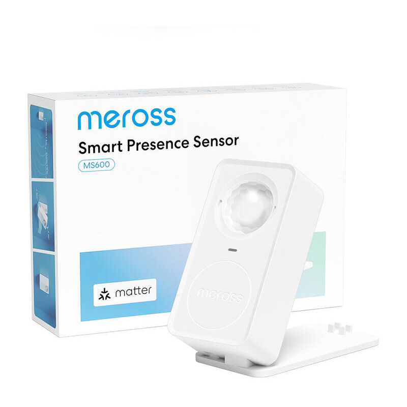 Meross - détecteur de présence intelligent, détecteur de mouvement 3 en 1 (radar+pir+lumière) compatible avec matter, apple homeki