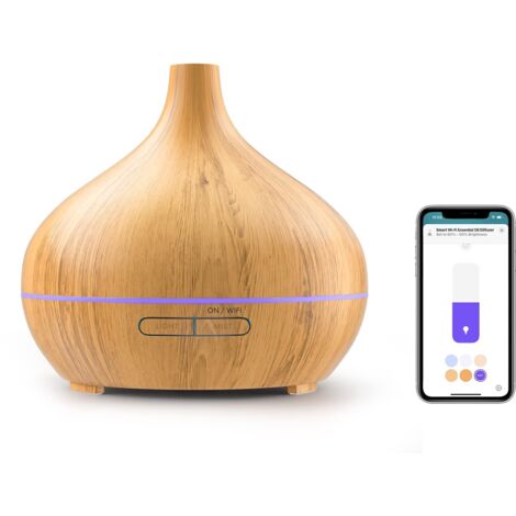 Meross Diffusore di Oli Essenziali WiFi 400ML, Diffusore di Aromi con Apple HomeKit, Umidificatore con Colorazione Variabile, Comando Vocale e Telecomando, Alexa e Google Home