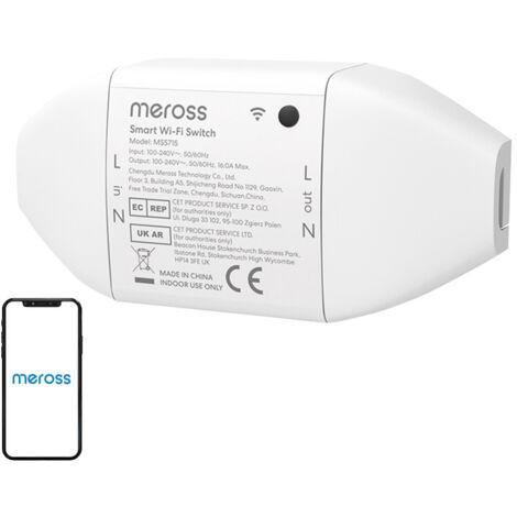 MEROSS INTERRUPTEUR CONNECTÉ MATTER, 16A INTERRUPTEUR WIFI AVEC MATTER SIMPLE SETUP (MSS) ET SUIVI DE CONSOMMATION D'ÉNERGIE, CO