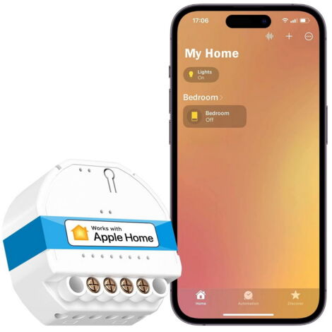 Meross Interruttore Smart Luci WiFi, Interruttore della Luce Intelligente 1 Way, Compatibile con Apple HomeKit, Alexa, Google Home e SmartThings, Interruttore a Muro, Comando Vocale