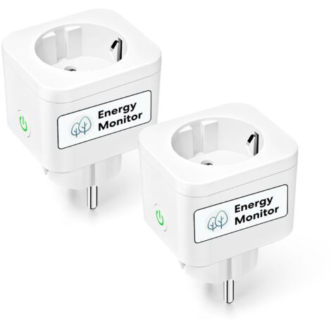 Meross Presa Smart con Monitoraggio Consumi, Presa WiFi Schuko Bluetooth 16A, Presa Intelligente Compatibile con Alexa, Google Home e SmartThings, Controllo Vocale e Remoto App, 3840W, 2 Pezzi