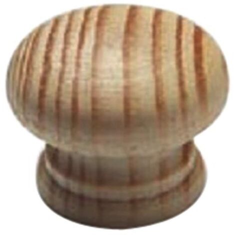 Merriway BH00416 Pomello per Porta di Pino Non Verniciato, Bianco, 30 mm/1.1/4 inch, Set di 10 Pezzi