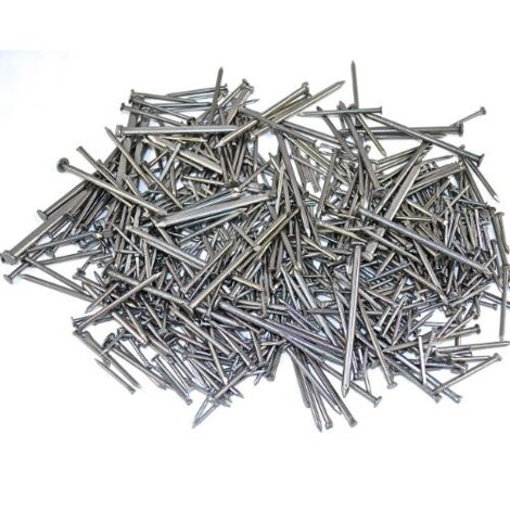 Merriway BH00926 Assortimento di Chiodi a Sezione Tonda/Ovale per Officina, Bianco