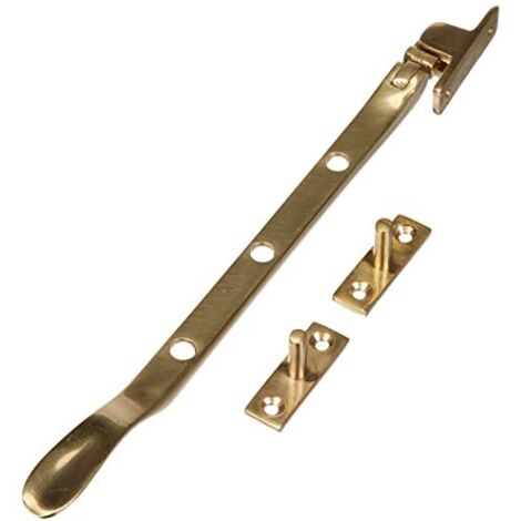 Merriway BH01591 Ferma-Battente per Finestre in Stile Vittoriano, Ottone Lucido, Bianco, 200 mm