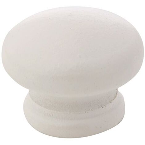 Merriway BH03887 (4 pezzi) pomelli forati per armadietti e cassetti, in pino con finitura bianca 38 mm 1,1/2 pollici, confezione da 4 pezzi