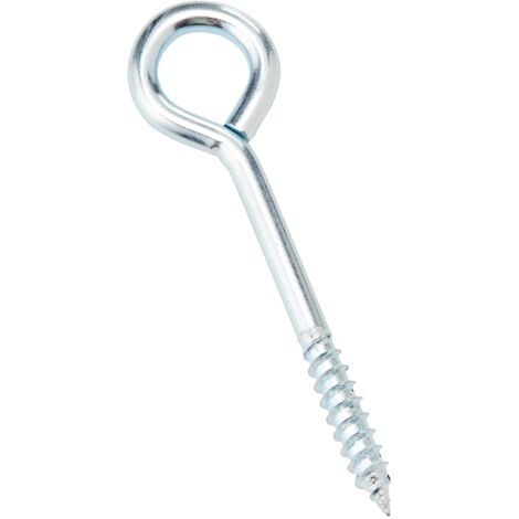 Merriway BH04760 Occhiello a Vite per Filari in Acciaio Zincato Lucido, Bianco, Pack of 50, Set di 50 Pezzi