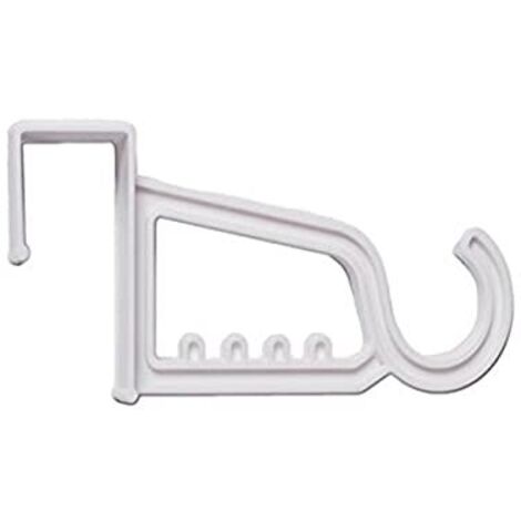 Merriway BH05071 Servizio sopra-Porta per Appendere Abiti e Asciugamani, Gancio Singolo con 5 Spazi, Bianco, Set di 2 Pezzi