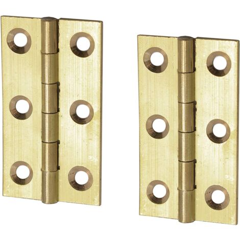 Merriway BH05986 - Cerniera in ottone massiccio, 2 pezzi, 50 mm, confezione da 2 pezzi