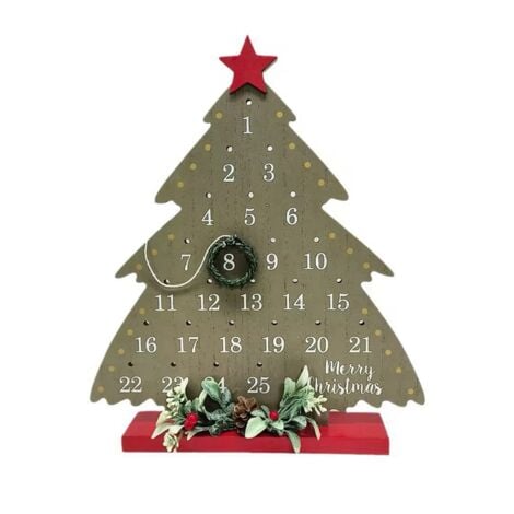 Merry Christmas Ornaments Calendar Countdown Shape Home Decoration 2024 Xmas Navidad Decor