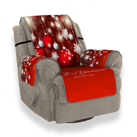 Merry Christmas Snow Sofa Cover, Geometric Sofa Cover, Home Decor Accessories (1 Seat)