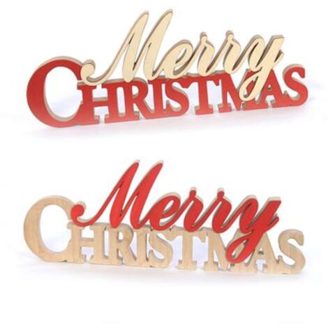 Merry Cristmas In Legno H.15X38Cm 79905 X1