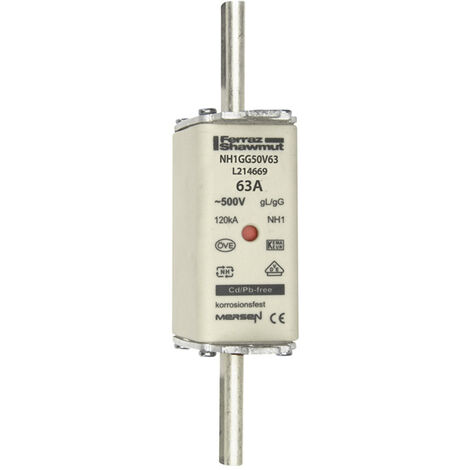 Mersen 1B155.000000 NH-Sicherung   Sicherungsgröße = 1  63 A  500 V 1 St.