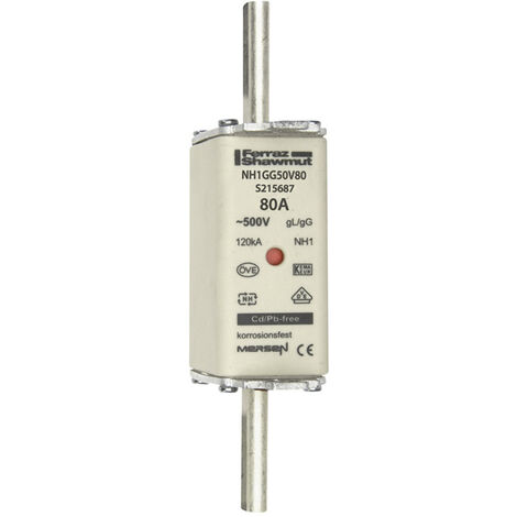Mersen 1B159.000000 NH-Sicherung   Sicherungsgröße = 1  80 A  500 V 1 St.