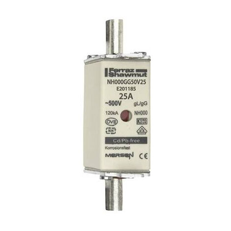 MERSEN 1B639.000000 FUSIBLE NH TAILLE DU FUSIBLE = 000 25 A 500 V 1 PC(S)