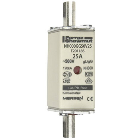 Mersen 1B639.000000 NH-Sicherung   Sicherungsgröße = 000  25 A  500 V 1 St.