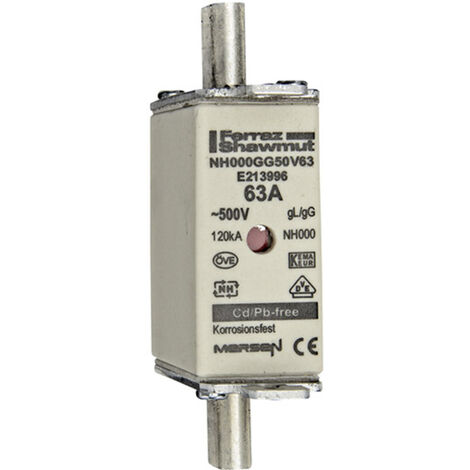 Mersen 1B655.000000 NH-Sicherung   Sicherungsgröße = 000  63 A  500 V 1 St.