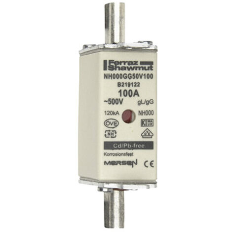 Mersen 1B663.000000 NH-Sicherung   Sicherungsgröße = 000  100 A  500 V 1 St.