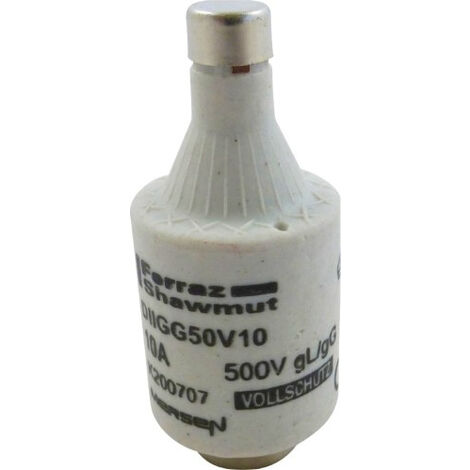 MERSEN D FUSIBLE DIIGG50 V10/6 F D II, FUSIBLE 10 A ROUGE D'UTILISATION 4086500000043 D213558