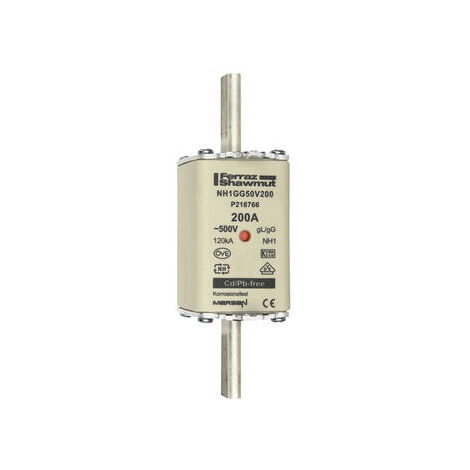 Mersen Ferraz Fusibile NH gG 500VAC , Doppio indicatore/giunti di presa sotto tensione misura 000, 00, 0, 1, 2, 3