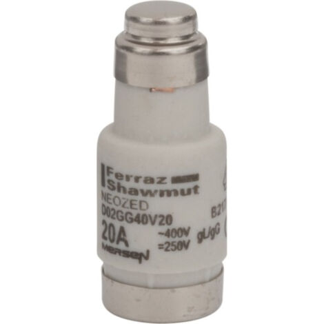 MERSEN NEOZED FUSIBLE D02GG40 V20 D02, FUSIBLE 20 A BLEU D0 UTILISATION 4086500009671 B217742