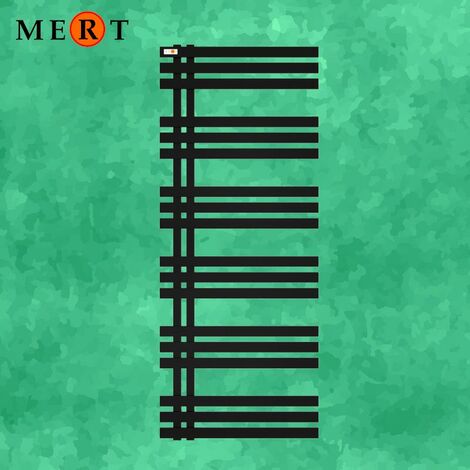 MERT Design Badheizkörper "ELEN" 50 x150 cm, schwarz, rechts-/linksbündig