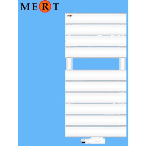 MERT Design Badheizkörper FLACHO, 1/2" Vor- und Rücklauf, Farbe Weiss, 60 x 170 cm