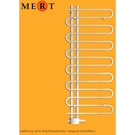 MERT Design Badheizkörper "TERSSE" 60 x140 cm, weiß, Mittelanschluss