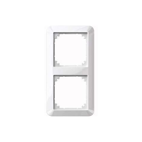 MERTEN 389219 CADRE DE 1 M, 2 PRISES BLANC BRILLANT LOT DE 10