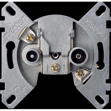 MERTEN 466098 TELEVISORE ALLA PRESA RADIO 2 USCITE TV + FM + DEVIAZIONE POSTERIORE VERSO 1 ALTRA PRESA IEC MASCHIO E IEC FEMMINA