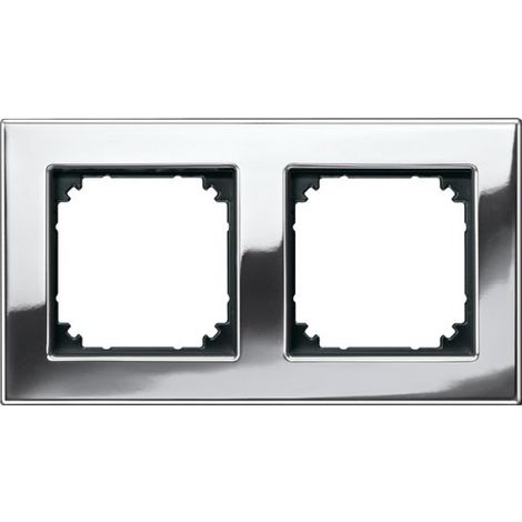 MERTEN 475239 PLAQUES DE FINITION M-PLAN MÉTAL, 2 POSTES, CHROME BRILLANT