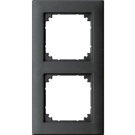 MERTEN 488214 M DE PLAN II CADRE DE FINITION POUR 2 PRISES, MONTAGE AFFLEURANT, ANTHRACITE