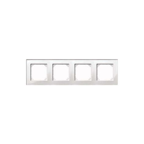 MERTEN 489419 M-PLAN CADRE EN VERRE VÉRITABLE, 4 PIÈCES, BRILLANT BLANC