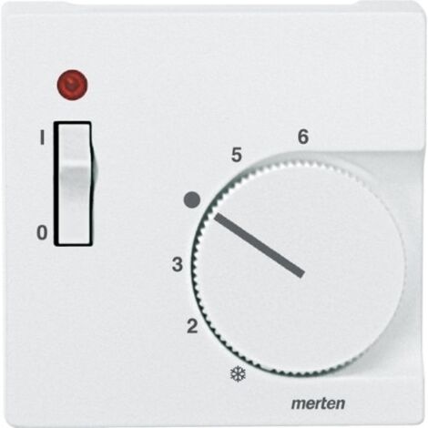 MERTEN 536119 PLAQUE CENTRALE POUR SALLE DE CONTRÔLE DE LA TEMPÉRATURE INSERT AVEC INTERRUPTEUR, BLANC POLAIRE, SYSTÈME M