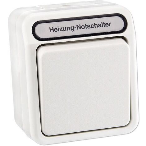 Merten Heizung-Notschalter Aufputz - Aus/Wechsel - 1-polig - mit Kontrolllampe - IP 44 - polarweiß - MEG3448-8019