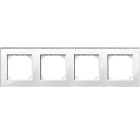 Merten M-PLAN-Echtglasrahmen, 4fach, Brillantweiß 489419